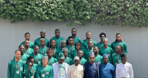 AFCON 2023 Feat: Tinubu Gifts Super Eagles Lands, Houses, National Honours ...President Bola Tinubu with the Super Eagles...