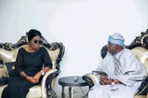 President Tinubu with the widow of the late governor