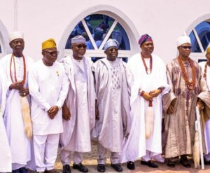 President Bola Ahmed Tinubu at the Olowo of Owo's Palace...with others...