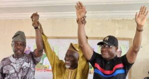 Oyo LG Poll: PDP Begins Ward To Ward Campaign In Ib.S.E.L.G Hon. Emmanuel Alawode, right, with others...