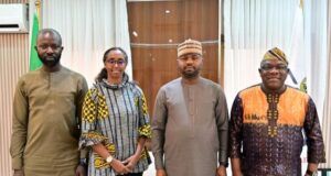 Photo: When Adedeji, FIRS Boss Hosted Top Shots Of CoDA From left, Technical Assistant with the Coalition for Dialogue on Africa (CoDA), Mr Olamide Fagbuyi; Executive Director of CoDA and Head of the Secretariat of the African Union High_level Panel on Stopping Illicit Financial Flows from Africa, Mrs Souad Aden-Osman; chairman of the Inter-Agency Committee on Stopping of Illicit Financial Flows from Nigeria and chairman, Federal Inland Revenue Service (FIRS), Zacch Adedeji; and the adviser on Economic Matters to CoDA, Professor Sylvian Boko, during a visit to Adedeji at the Revenue House in Abuja…on Thursday…