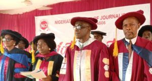 Photo: When NIJ Lagos Held Its 21st Matriculation Ceremony From left, the representative of JAMB, Mrs Awosanya Oluwakemi, the NIJ Registrar, Mrs Patricia Kalesanwo, Provost, Mr Gbenga Adefaye and Deputy Provost, Dr Boye Ola during the 21st Matriculation ceremony of Nigerian Institute of Journalism (NIJ) held at NIJ Campus Ogba Lagos…