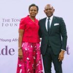 Tony Elumelu founder with wife and co founder Dr Awele Elumeluat the Tony Elumelu Foundation event on Friday