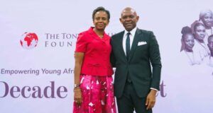Tony Elumelu Foundation: Promise Fulfilled As Another Set Of 1,104 Entrepreneurs Gets Ready To Access $5,000 Grant Tony Elumelu, founder, with wife and co-founder, Dr Awele Elumelu...at the Tony Elumelu Foundation event on Friday...