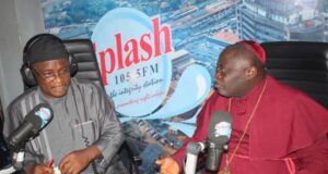 Jettison Idea Of Absconding When On Holy Pilgrimage, Cleric Tells Nigerians Bishop Ademola Moradeyo, right, with Olayinka Agboola...during the recent Radio Show on Splash 105.5fm, Ibadan...