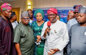 Sanwo-Olu: APC Remains Party Of Choice In Ondo, Other South West States Governor of Lagos State, Mr. Babajide Sanwo-Olu (second right); APC National Youth Leader, Hon. Dayo Israel (right); Chairman, APC Ondo State, Engr. Ade Adetimehin and Zonal Publicity Secretary; Chief Ayo Afolabi during the governor’s meeting with APC National Executives from South West states at the Lagos House, Marina, on Sunday...