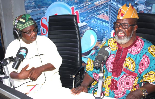 Adebayo Shittu 2 Barrister Adebayo Shittu, right, with Olayinka Agboola during the Radio Show on Splash 105.5fm, Ibadan recently... (Photo: Kunle Ogunsola)