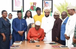 Activation Of Project Monitoring Agency: Oyo Speaker Commends Makinde Oyo's Governor Seyi Makinde, at the event with others...