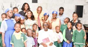 59th Birthday: Sanwo-Olu Celebrates With Children Living With Disabilities ...Lagos' Governor Babajide Sanwo-Olu and the children...