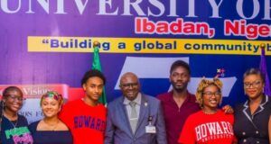 Adebowale, UI VC Appreciates Richness Of Yoruba Language Professor Kayode Adebowale, middle, with the students and others...