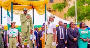 Sanwo-Olu To Complete Construction Of Permanent NYSC Camp With N5bn Lagos' Governor Babajide Sanwo-Olu...at the NYSC parade ground...
