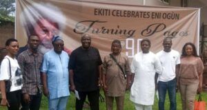 Senator Ojudu To Nigerian Youths: Emulate Soyinka In Fight For Good Governance Senator Babafemi Ojudu and others at the venue of the event in Ado Ekiti on Saturday...