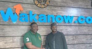 High Expectations As UfitFly, Wakanow Strike Epochal Partnership Deal Bayo Adedeji of Wakanow, left, with Ajibola Ogunkeyede of UfitFly...