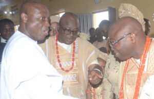 Photos: When Oyebanji, Ewi, Ojudu, Others Joined Family Members To Celebrate Ado-Ekiti’s Illustrous Son, Engr Sunday Adetunji L-R: Governor Biodun Oyebanji of Ekiti State, Hon Bunmi Oguntuase and Engineer Oladipo Adetunji...