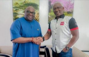 Social Diary On TV: News Central, Ovation International Partner Basorun Dele Momodu, left, with Kayode Akintemi...