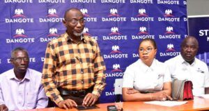 High Expectations As Dangote Cement Launches Students Industrial Internship Scheme L-R: Dean School of Technology, Yaba College of Technology, Engr. Ajiboshin Isaac; Rector, Yaba College of Technology, Dr. (Engr.) Ibraheem Adedotun Abdul; National Sales Director, Dangote Cement Plc, Funmi Sanni; and Regional Sales Director, Lagos/Ogun, Dangote Cement Plc, Tunde Mabogunje during the launching of Dangote Cement Plc Internship Scheme partnership with Yaba College of Technology in Yaba Lagos on Wednesday, August 14, 2024…