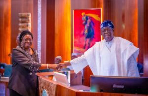 Appointment As Ag CJN: Sanwo-Olu Joins Others To Congratulate Kekere-Ekun Justice Kudirat Kekere-Ekun, left, with President Bola Tinubu...