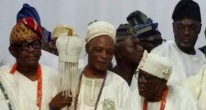 Elevation Of Ladoja To Crown-Wearing Oba Excites Senator Alli Oba Rashidi Ladoja, middle, with the Olubadan, Oba Owolabi Olakulehin and others...on Monday...
