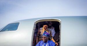 Xmas/New Year Break: Tinubu Arrives In Lagos From Abuja President Bola Tinubu and his wife...during one of their arrivals...