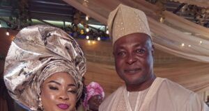 Photos: When KK Hotel Ota’s Owner, Oluwakemi Olaoluwalola Marked 50th Birthday …Mrs Oluwakemi Olaoluwalola, the celebrant, left, with her husband, Engr Shola Ololuwalola…