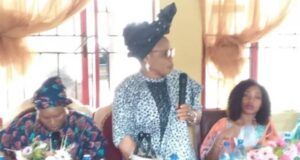 Wife Of Ibadan N/W LG Boss Tasks Women On Need To Support Their Husbands ...the wife of the Executive Chairman of Ibadan Northwest Local Government, Alhaja Alirat Folashade Adepoju...delivering her address...