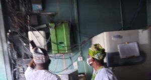 Reports Of UCH Fire Incident Overblown, Quenched Almost Immediately -CMD Professor Abiodun Otegbayo, right, at the scene on Sunday morning...