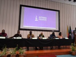 AFRIMA's Director of Stakeholders Engagement, Media, and Communications (Global), Sola Dada(with cap), giving a speech at the recently concluded 6th Pan-African Cultural Congress (AU/PACC6) with the theme “Arts, Culture, Heritage, and Education: Levers for Buildings Africa We Want” held in Moroni, Union of Comoros