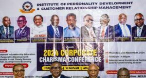 All Set For Lead City Varsity Ibadan To Host Personality Development Conference From Left: Mrs. Deborah Adejobi, Programme Manager, IPDCRM, Dr. Ayobami Owolabi, President IPDCRM, Dr. Lanre Osaniyi, Deputy Chairman, Board of Fellows, and Prof. Lambert Ihebuzor, Registrar IPDCRM @ the Media Conference, recently…