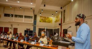 Enhancement Of Legislative Committees’ Effectiveness: Oyo Assembly Holds Workshop Rt Hon Adebo Ogundoyin, right, delivering his address at the event...