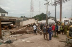 Oyo Government Demolishes Popular Lounge, Pythagoras Grill & Bar At Challenge, See Images ...Pythagoras Grill and Bar...after the 'visitation' by the Oyo State Government...on Monday afternoon...