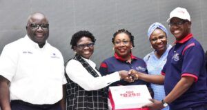 FIRS Says Dangote Is The Most Tax Compliant Business Organization L- R: Dangote Ports Managing Director, Akin Omole, Dangote Industries ltd, Group Head, Strategic Tax & Compliance, Dr.Titilayo Fowokan, receiving the Federal Inland Revenue Service(FIRS)’s Most Compliant Taxpayer Award from the FIRS Director, Tax Payers Service Department, Dr. Loveth Onanuga; FIRS Tax Controller Large Taxpayers Office, Ikeja Lagos, Abisola Olabiyi; FIRS State Administration Lagos Mainland, Ishola Akingbade,at the presentation of the award in Lagos at the weekend…