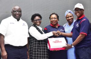 FIRS Says Dangote Is The Most Tax Compliant Business Organization L- R: Dangote Ports Managing Director, Akin Omole, Dangote Industries ltd, Group Head, Strategic Tax & Compliance, Dr.Titilayo Fowokan, receiving the Federal Inland Revenue Service(FIRS)’s Most Compliant Taxpayer Award from the FIRS Director, Tax Payers Service Department, Dr. Loveth Onanuga; FIRS Tax Controller Large Taxpayers Office, Ikeja Lagos, Abisola Olabiyi; FIRS State Administration Lagos Mainland, Ishola Akingbade,at the presentation of the award in Lagos at the weekend…