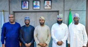 FIRS Boss To TETFUND, Others: Nothing In Tax Bills Threatens Your Existence L-R: Director of Planning and Development, Tertiary Education Trust Fund (TETFUND), Mr Erivwo Inene; Director General, National Information Technology Development Agency (NITDA), Mr Kashifu Abdullahi; Chairman, Federal Inland Revenue Service (FIRS), Zacch Adedeji; Executive Vice Chairman, National Agency for Science and Engineering Infrastructure (NASENI), Khalil Alilu, during a consultation visit to the FIRS chairman at the Revenue House in Abuja, on Wednesday…
