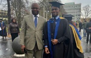 Photo: Popular Columnist, Festus Adedayo In London For Son’s Graduation Dr Festus Adedayo, left, with his son, Bayode...