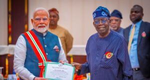 Indian Prime Minister Modi Bags Nigerian Nation Honour Prime Minister Narenda Modi of India, left, with President Bola Tinubu...