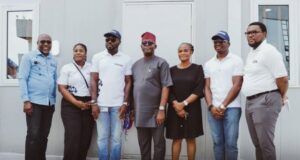 High Expectations As LASAA Commissions New Offices L-R: The General Manager, Radio Lagos, Mr Olajide Lawal; Head of Project Coordination and Local Government Affairs, Lagos State Signage and Advertisement Agency (LASAA), Mrs. Abimbola Odunmbaku; Managing Director/CEO, LASAA, Prince Fatiu Akiolu; Permanent Secretary, Lagos State Ministry of Information and Strategy, Mr Olumide Sogunle; Director of Administration and Human Resource, Lagos Television, Mrs. Oluwatoyin Ayanbadejo; Senior Special Assistant to the Governor of Lagos State on LASAA, Hon. Kunle Dabiri; and Deputy General Manager, Operations and Innovations, Mr Gbolahan Dixon during the Agency's commissioning of new offices (porta cabins) for operational expansion in Lagos recently…