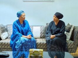 First Lady of Nigeria, Senator Oluremi Tinubu, left, with the widow of the Late Chief of Army Staff, Mrs Mariya Abiodun Lagbaja during a condolence visit by the First Lady to the home of Late Lt General Taoreed Lagbaja on Wednesday 6th November, 2024…