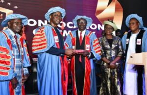 Makinde Tasks Nigerian Youth On Need To Participate In Politics From left, Vice Chancellor, Precious Cornerstone University, Prof Timothy Adejumo; Oyo State Governor, Seyi Makinde; Chancellor, Precious Cornerstone University, Bishop Francis Wale Oke; his wife, Rev (Mrs) Victoria Oke and Pro-Chancellor and Chairman Governing Council, Dr Samson Adeleke, during the 3rd Convocation of the University in Ibadan...