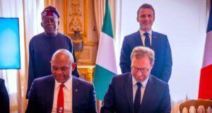 Arrangements Concluded For UBA Group To Commence Full Banking Operations In France …President Bola Tinubu and French President Emmanuel Macron in the Nigerian France Business Council at the Élysée Palace. Both Presidents witnessed the signing of an agreement between UBA Chairman, Tony Elumelu and French Finance Minister, Antoine Armand…