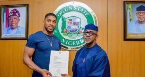 National Sports Festival To Be Lighted By Anthony Joshua Prince Dapo Abiodun, right, with Anthony Joshua...