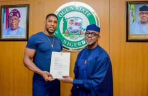 National Sports Festival To Be Lighted By Anthony Joshua Prince Dapo Abiodun, right, with Anthony Joshua...