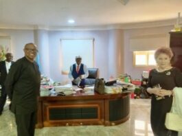 Peter Obi, inside Chief Afe Babalola's office on Monday...