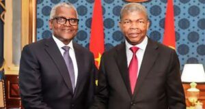 Photo: When Dangote Met With Angola’s President João Lourenço …President of Angola, João Lourenço, right, with President/CE, Dangote Industries Limited, Aliko Dangote…