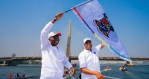 Sanwo-Olu: We Will Explore More Opportunities To Promote Tourism Via Our Waterways Governor of Lagos State, Mr. Babajide Sanwo-Olu, left, with his Deputy, Dr. Obafemi Hazmat flagging off the regatta during the Lagos Boat Regatta 2024 organized by the Ministry of Tourism, Arts & Culture, at Five Cowries Creek, Lagos, on Saturday