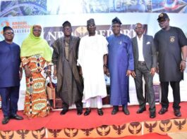 L-R CEO of Upshot Media, Mr. Mojeed Jamiu; Executive Director Sustainable Gender Action Initiative, Dr. Mufuliat Fijabi; Representative of the Chairman of FIRS, Dr. Zacch Adedeji, Dr. Umar Idris Ahmed, representative of the Kogi State Governor Hon. Kingsley Fanwo; Chairman of the event and former Postmaster General of the Federation, Dr. Ismail Adebayo Adewusi; panelist Dr. Hakeem Tijani of the Nigerian Institute of Social and Economic Research (NISER) Ibadan and CEO S-OK Advisory and Media Limited and Publisher NPO Reports, Mr. Semiu Okanlawon at the second annual National Dialogue held in Abuja during the week...