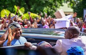 Enhanced Welfare Package: Staff Members Celebrate FIRS Boss Dr Zacch Adedeji, left, being appreciated by jubilant staff members of FIRS...