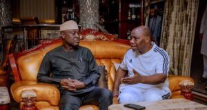 Photo: When Oyebanji Paid Condolence Visit To Yem-Kem Boss Over Loss Of Wife Governor Biodun Oyebanji of Ekiti State, left, with Dr. Akintunde Ayeni, the Chief Executive Officer of Yem-Kem International...