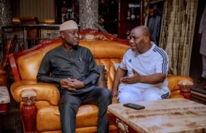 Photo: When Oyebanji Paid Condolence Visit To Yem-Kem Boss Over Loss Of Wife Governor Biodun Oyebanji of Ekiti State, left, with Dr. Akintunde Ayeni, the Chief Executive Officer of Yem-Kem International...