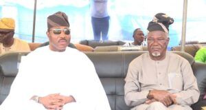 Intensify Your Effort To Curb Terrorism, Others, Makinde Urges Military Air Commodore George Akinyimika, left, with Prince Dotun Oyelade...