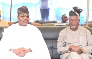 Intensify Your Effort To Curb Terrorism, Others, Makinde Urges Military Air Commodore George Akinyimika, left, with Prince Dotun Oyelade...